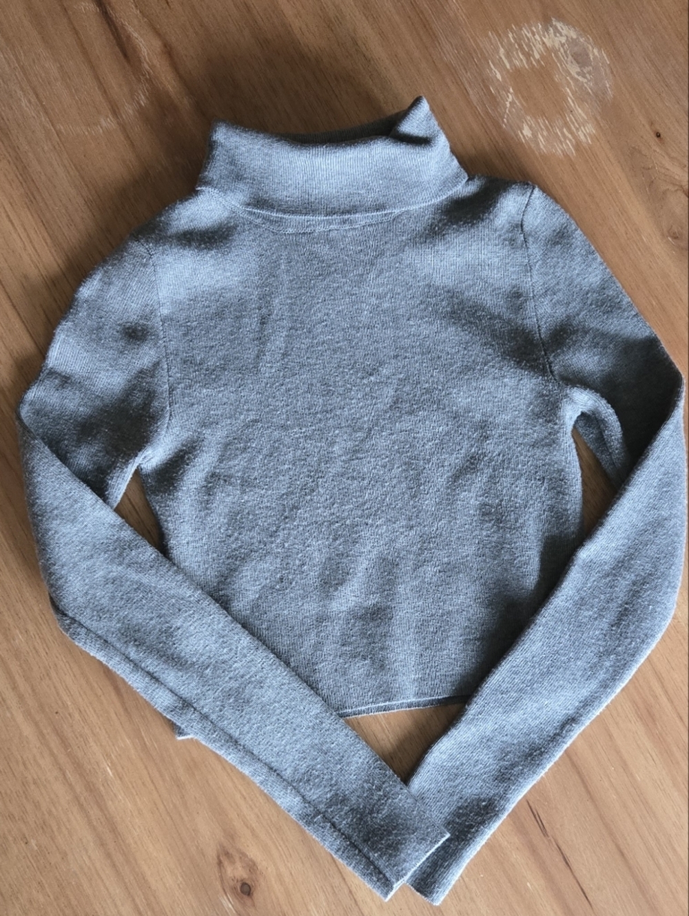 Forever 21 Cropped Turtleneck Sweater | Size S | Grey Knit Top